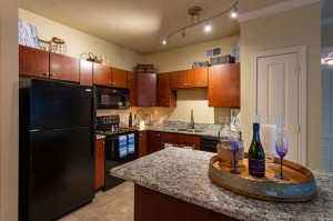 Two Bedroom Apartments for Rent in Conroe, TX - Model Kitchen with Breakfast Bar  